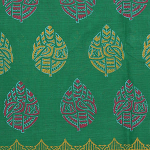 Hand block printed cotton saree
