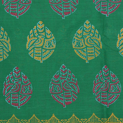 Hand block printed cotton saree