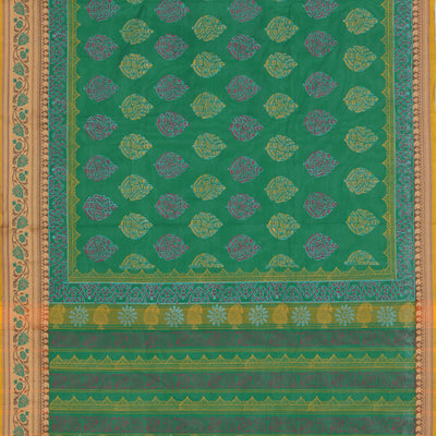 Hand block printed cotton saree