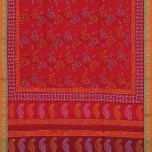 Hand block printed cotton saree