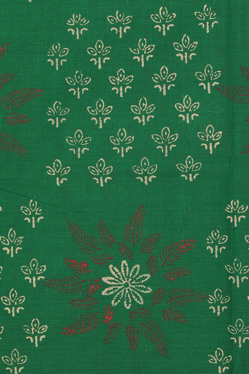 Hand block printed cotton saree
