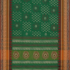 Hand block printed cotton saree