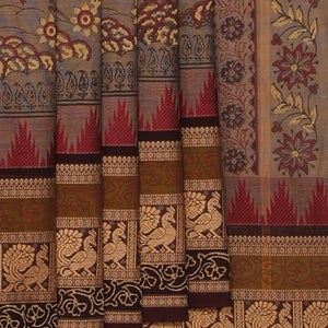 Hand block printed cotton saree