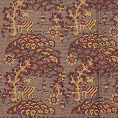 Hand block printed cotton saree