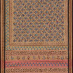 Hand block printed cotton saree