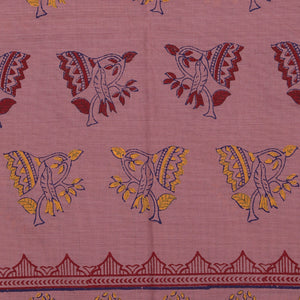 Hand block printed cotton saree