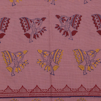 Hand block printed cotton saree