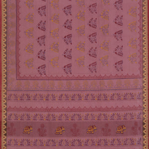 Hand block printed cotton saree