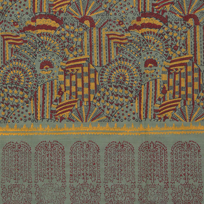 Hand block printed cotton saree