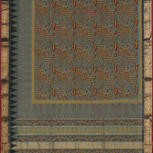 Hand block printed cotton saree