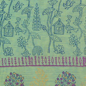Hand block printed cotton saree