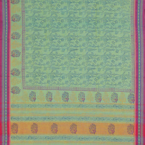 Hand block printed cotton saree