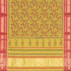 Hand block printed cotton saree