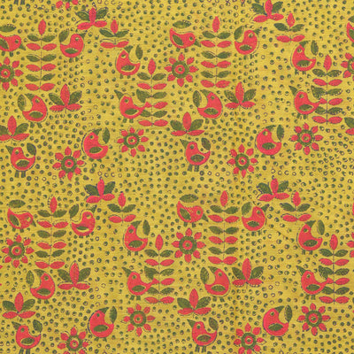 Hand block printed cotton saree