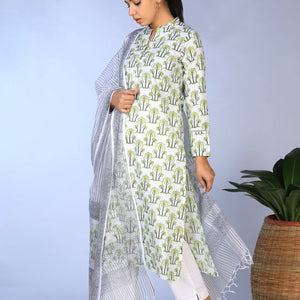 Handblock printed  Kurti & dupatta set