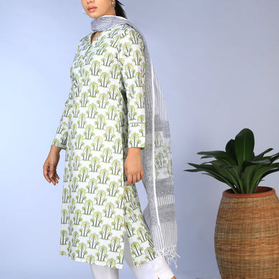 Handblock printed  Kurti & dupatta set