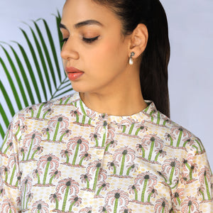Hand block printed cotton cord set