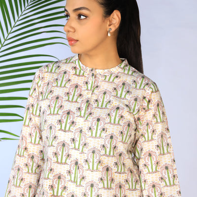 Hand block printed cotton cord set