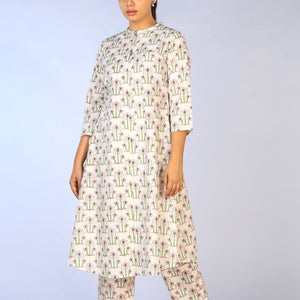 Hand block printed cotton cord set