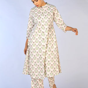 Hand block printed cotton cord set