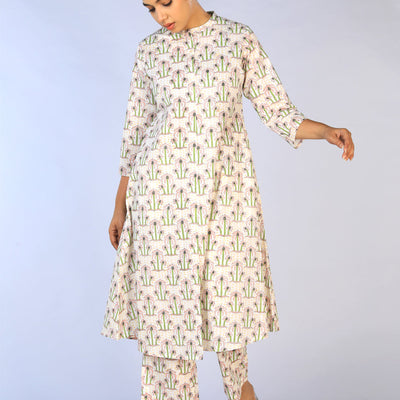 Hand block printed cotton cord set