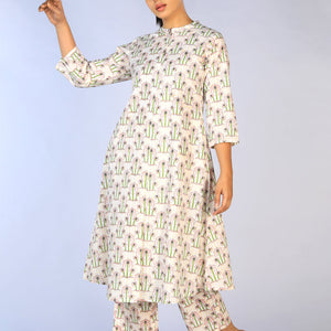 Hand block printed cotton cord set