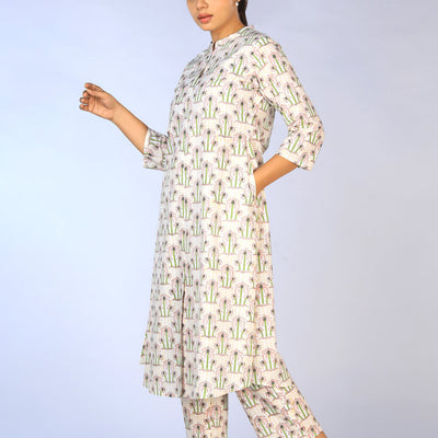 Hand block printed cotton cord set