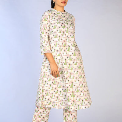 Hand block printed cotton cord set