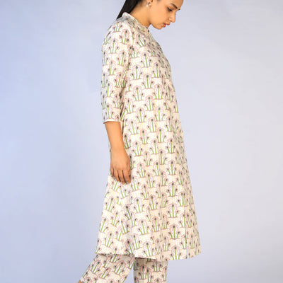 Hand block printed cotton cord set