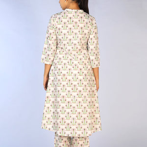 Hand block printed cotton cord set