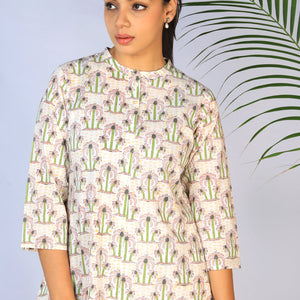 Hand block printed cotton cord set