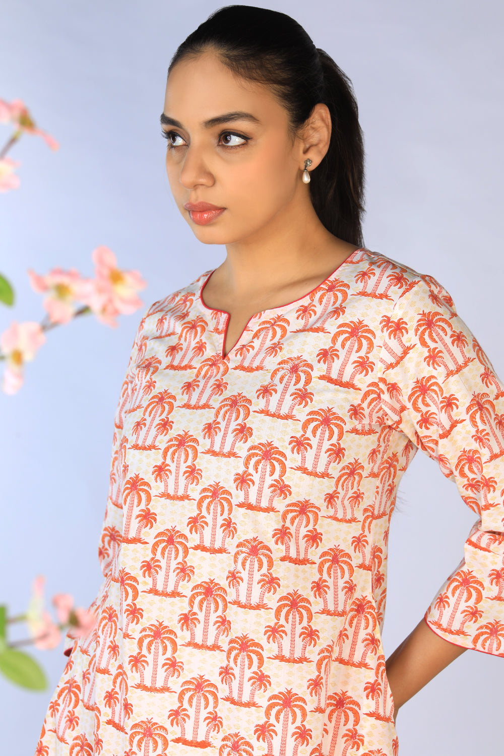 Hand block printed cotton cord set