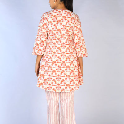 Hand block printed cotton cord set