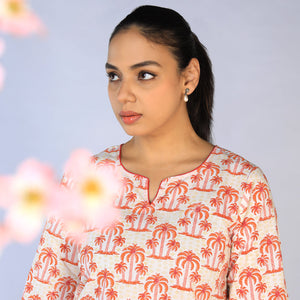 Hand block printed cotton cord set
