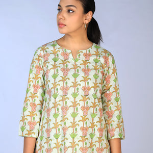 Handblock printed Kurti and pants set