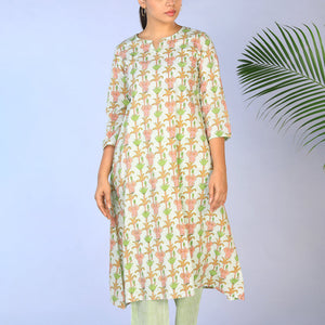Handblock printed Kurti and pants set