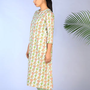 Handblock printed Kurti and pants set