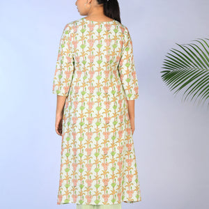 Handblock printed Kurti and pants set