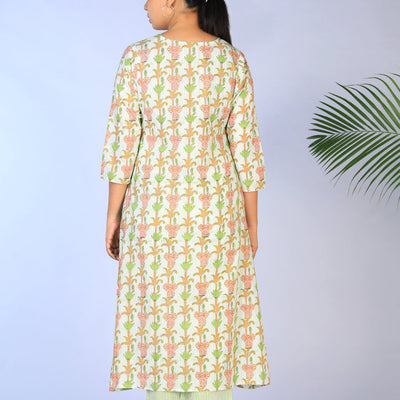 Handblock printed Kurti and pants set