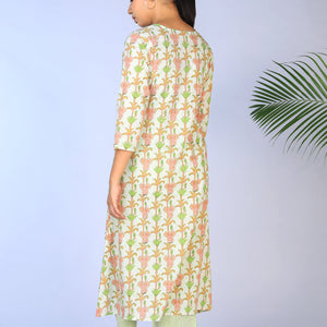 Handblock printed Kurti and pants set