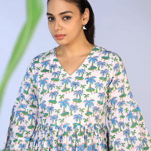 Handblock Printed gathered Dress