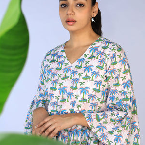 Handblock Printed gathered Dress