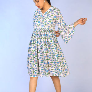 Handblock Printed gathered Dress
