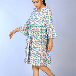 Handblock Printed gathered Dress