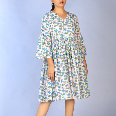 Handblock Printed gathered Dress
