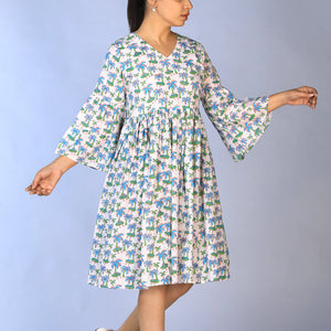 Handblock Printed gathered Dress