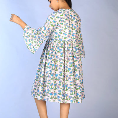 Handblock Printed gathered Dress