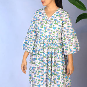 Handblock Printed gathered Dress