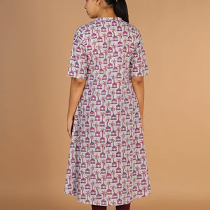 Handblock printed A-line kurti