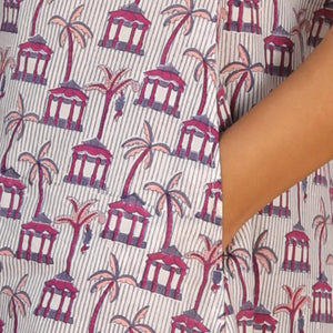Handblock printed A-line kurti